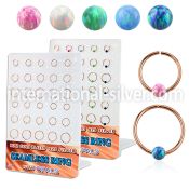 brnhm44 board w rose gold plated silver seamless ring w 3mm opal