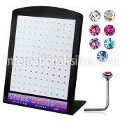 brnsmm l shape nose studs silver 925 nose