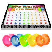 brpg154 tunnels gauges acrylic body jewelry ear lobe