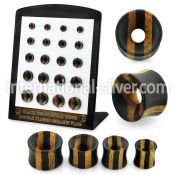 brpg225 ebony teak two tone double flare tunnels 20pcs