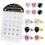 brszh3b 18k gold plating and plain color silver ear studs 12