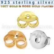 but925 one pair of 18 karat gold plating silver butterfly