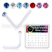 bxa10 l shape nose studs acrylic body jewelry nose