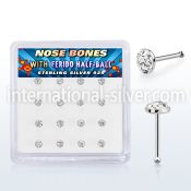 bxfr16c 925 silver nose bone stud 3mm ferido half ball resin covered