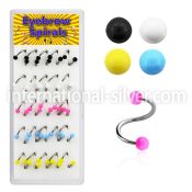 bxmbj2 spirals twisters surgical steel 316l with acrylic parts eyebrow