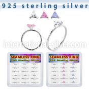 bxnhmx6 silver seamless nose ring hoop 22g triangle color 18