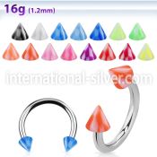 cbenck horseshoes surgical steel 316l with acrylic parts belly button