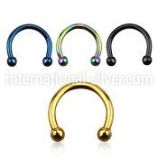cbetb25 horseshoes anodized surgical steel 316l belly button