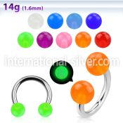 cbgl horseshoes surgical steel 316l with acrylic parts belly button