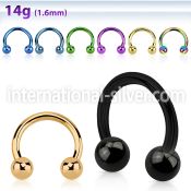 cbtb4 horseshoes anodized surgical steel 316l belly button