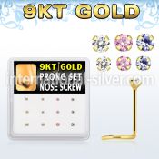 d9gsc12 l shape nose studs gold nose