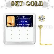d9gsc15 l shape nose studs gold nose