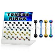 dacb7 straight barbells anodized surgical steel 316l tongue