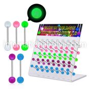 dacb84 straight barbells surgical steel 316l with acrylic parts tongue