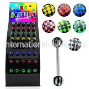 dbbdx5 straight barbells surgical steel 316l with acrylic parts tongue