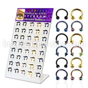 dbjmx6 horseshoes anodized surgical steel 316l belly button