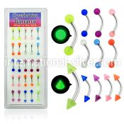 dbnegl micro curved barbells surgical steel 316l with acrylic parts eyebrow