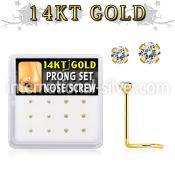 dgsc11 l shape nose studs gold nose