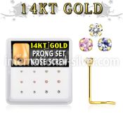 dgsc12 l shape nose studs gold nose