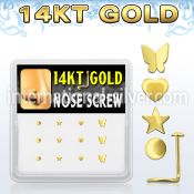 dgsc4 l shape nose studs gold nose