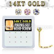 dgsc7 box w 14kt gold nose screw w mixed 1.5mm prong set czs
