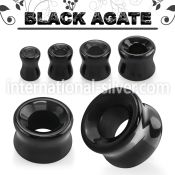 dgsii black agate stone double flare tunnel