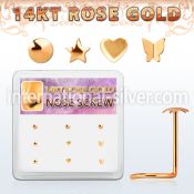 drsc4 l shape nose studs gold nose