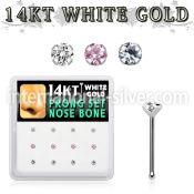 dwnb10 box w 14kt white gold nose screw w prong set 2mm mix czs