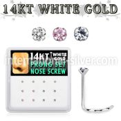 dwsc8 box w 14kt white gold nose screw w prong set 1.5 mm czs