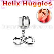 ehh618 helix huggie w a dangling infinity symbol