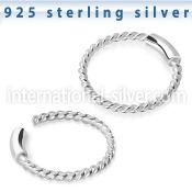 endw sterling silver endless nose ring hoop twisted wire