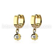ergmjt6 gold steel huggies earrings w 6mm multi jewel ball