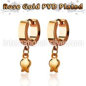 err767 rose gold stainless steel huggie earring w a tulip 