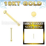 ggbrd1 18 karat yellow gold nose bone 22g plain gold top