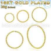 gpselw20 18k gold plated silver seamless ring 20g twisted