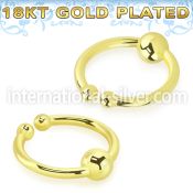 gpsepn 18k gold plated silver fake septum ring with 3mm ball