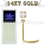 gscdb l shape nose studs gold nose