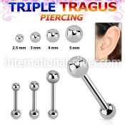 hexab straight barbells surgical steel 316l tragus