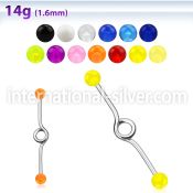 inbvb5 straight barbells surgical steel 316l with acrylic parts 