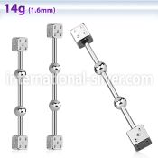 indsh14 straight barbells surgical steel 316l