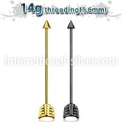 intaw straight barbells anodized surgical steel 316l 