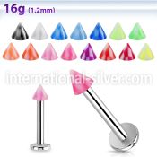 lbckn3 labrets lip rings surgical steel 316l with acrylic parts labrets chin