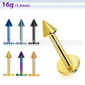 lbtcn25 labrets lip rings anodized surgical steel 316l labrets chin