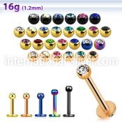 lbtjb25 labrets lip rings anodized surgical steel 316l labrets chin