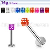 lbuvdi3 labrets lip rings surgical steel 316l with acrylic parts labrets chin