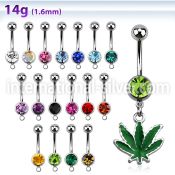 mcd432 belly rings surgical steel 316l belly button