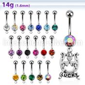 mcd572 belly rings surgical steel 316l belly button