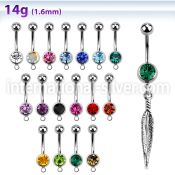 mcd583 belly rings surgical steel 316l belly button