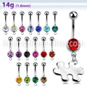 mcd615 belly rings surgical steel 316l belly button