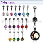 mcd646 belly rings surgical steel 316l belly button
